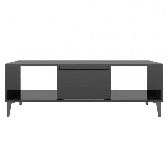 Table basse Noir brillant 103,5x60x35 cm Aggloméré