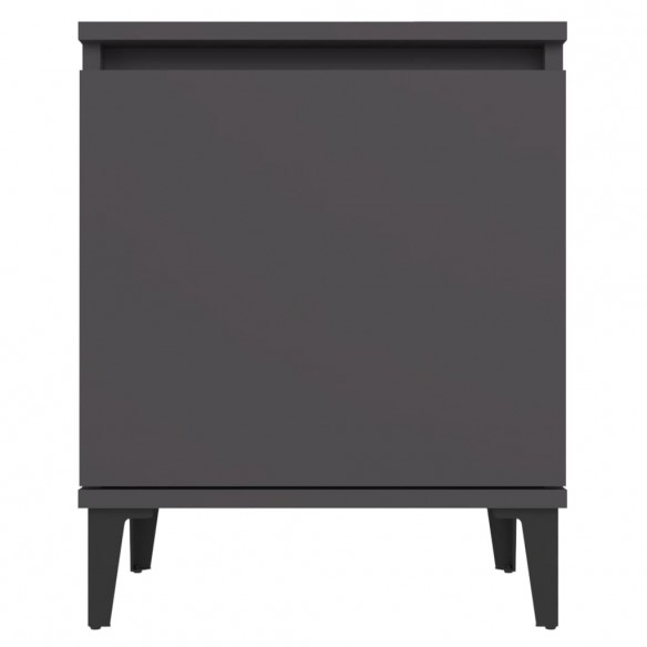Table de chevet avec pieds en métal Gris 40x30x50 cm