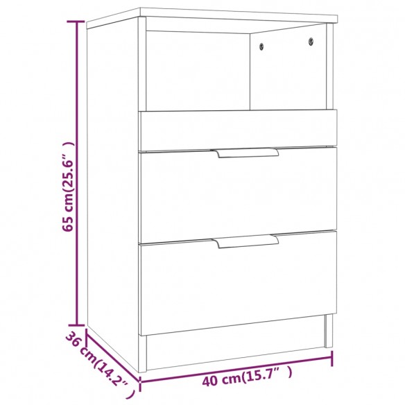 Tables de chevet 2 pcs Blanc Bois d'ingénierie