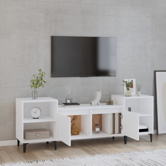 Meuble TV Blanc 160x35x55 cm Bois d'ingénierie