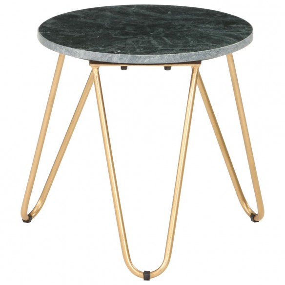 Table basse Vert 40x40x40 cm Pierre véritable et texture marbre