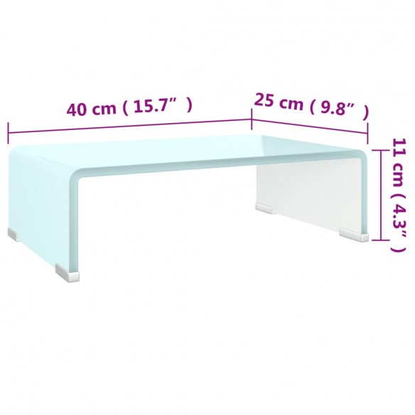 Meuble TV/Support pour moniteur 40x25x11 cm verre vert