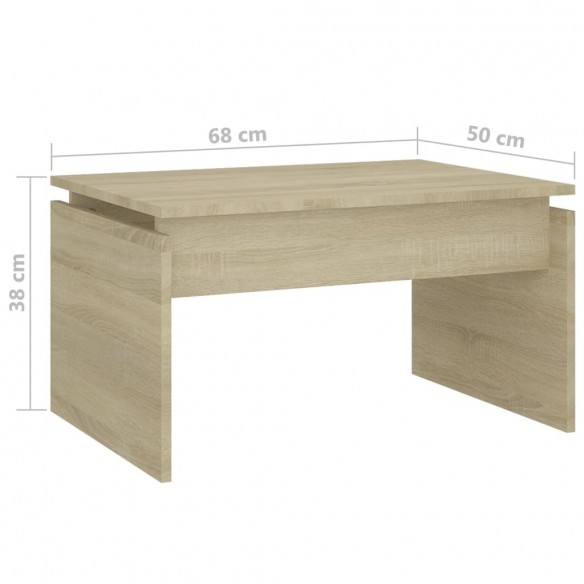Table basse Chêne sonoma 68x50x38 cm Aggloméré