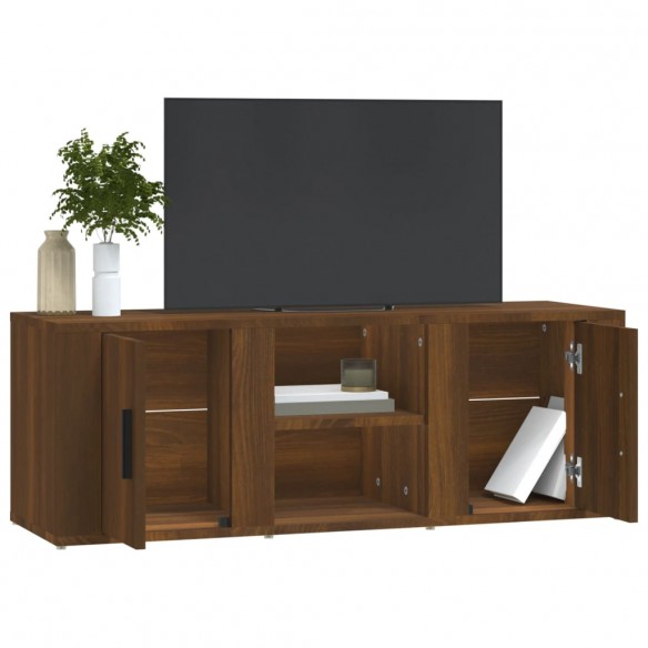 Meuble TV Chêne marron 100x31,5x35 cm Bois d'ingénierie