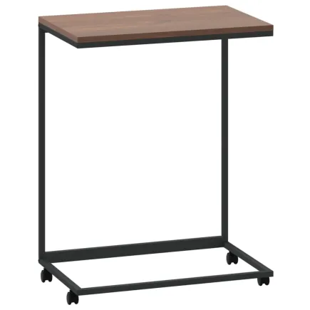 Table d'appoint avec roues Noir 55x35x70 cm  2