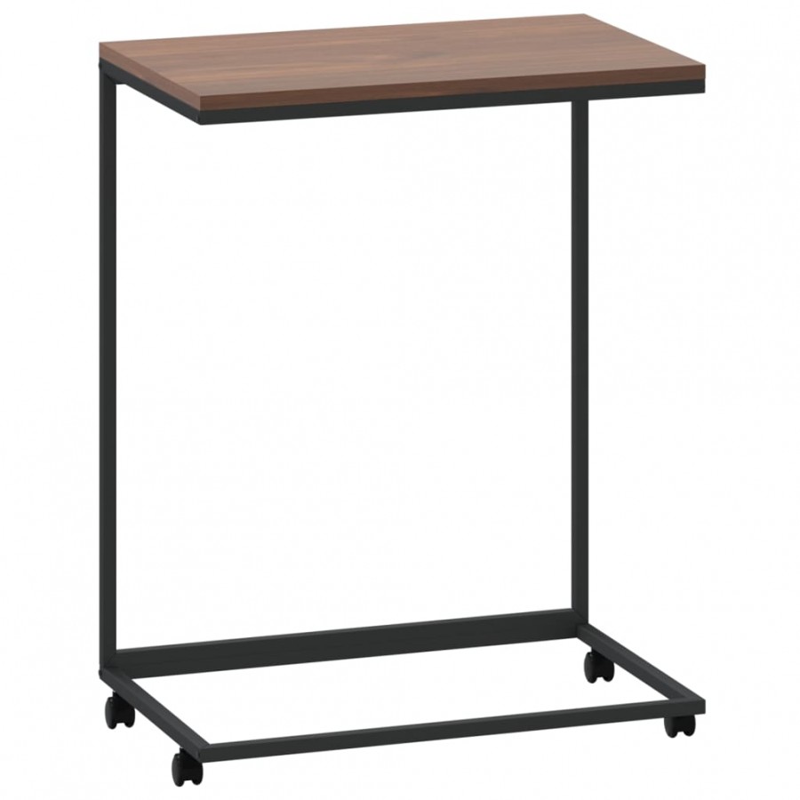 Table d'appoint avec roues Noir 55x35x70 cm 