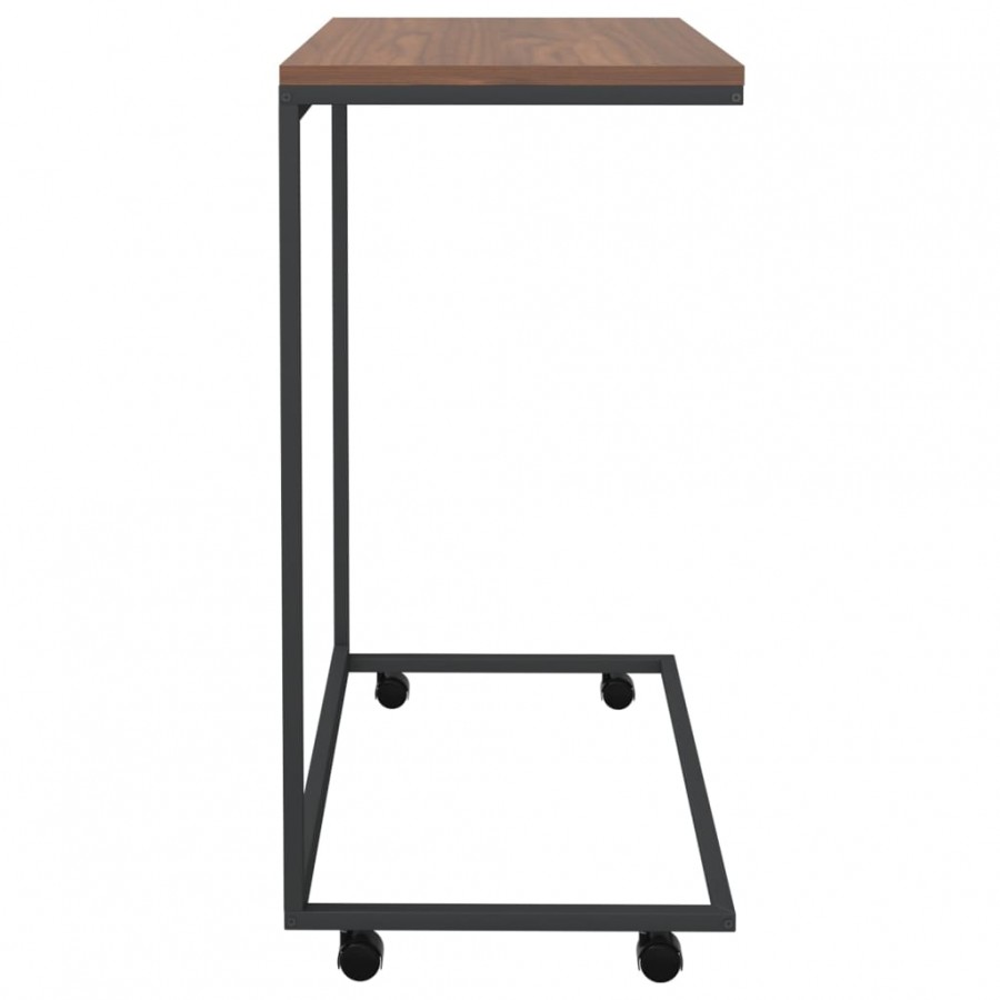 Table d'appoint avec roues Noir 55x35x70 cm 
