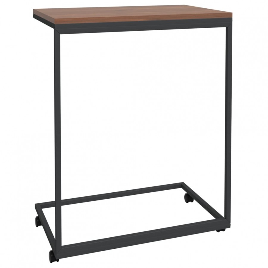 Table d'appoint avec roues Noir 55x35x70 cm 