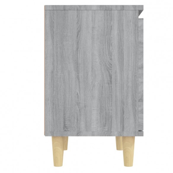 Tables de chevet pieds en bois 2 pcs Sonoma gris 40x30x50 cm