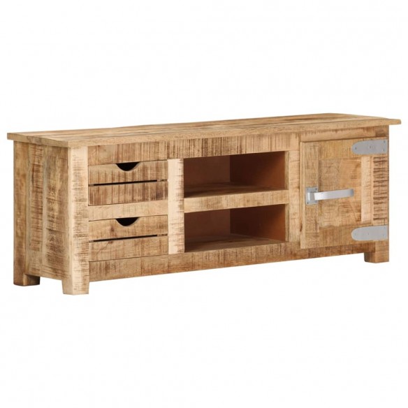 Meuble TV 110x30x40 cm Bois de manguier brut