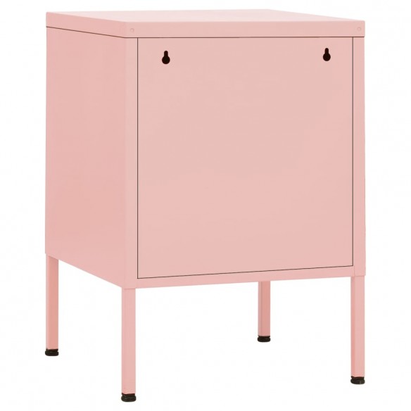 Tables de chevet 2 pcs Rose 35x35x51 cm Acier