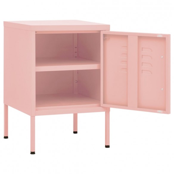 Tables de chevet 2 pcs Rose 35x35x51 cm Acier