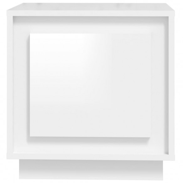 Table de chevet blanc brillant 44x35x45 cm bois d’ingénierie