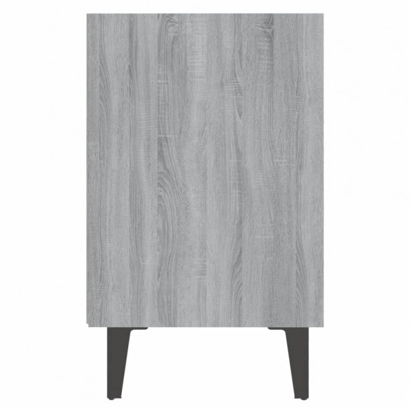 Tables de chevet pieds en métal 2 pcs Sonoma gris 40x30x50 cm