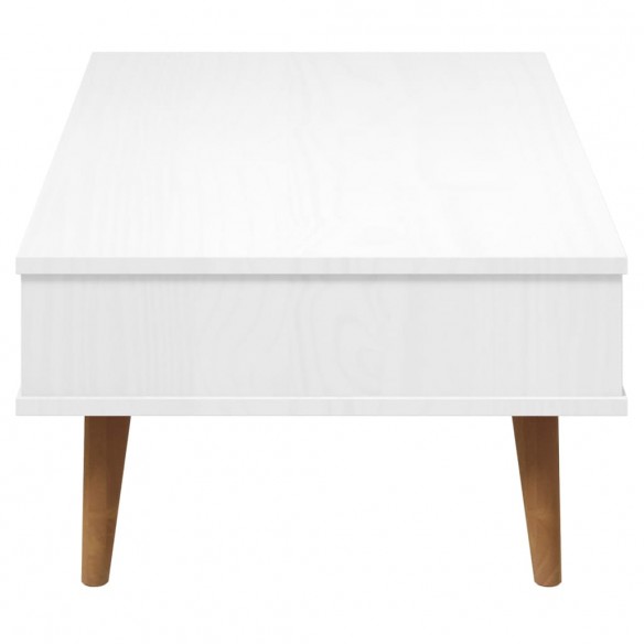 Table basse MOLDE Blanc 100x55x31 cm Bois de pin massif