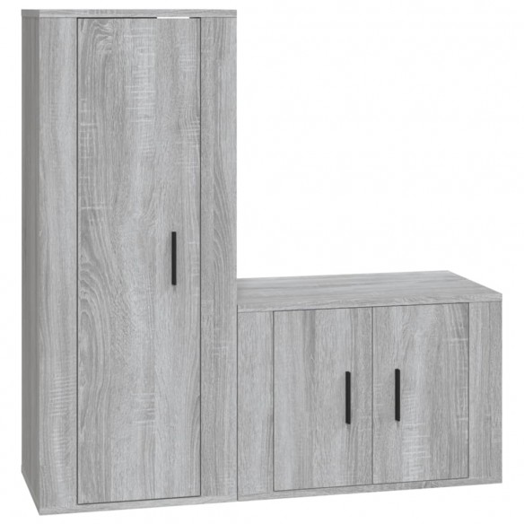 Ensemble de meubles TV 2 pcs Sonoma gris Bois d'ingénierie