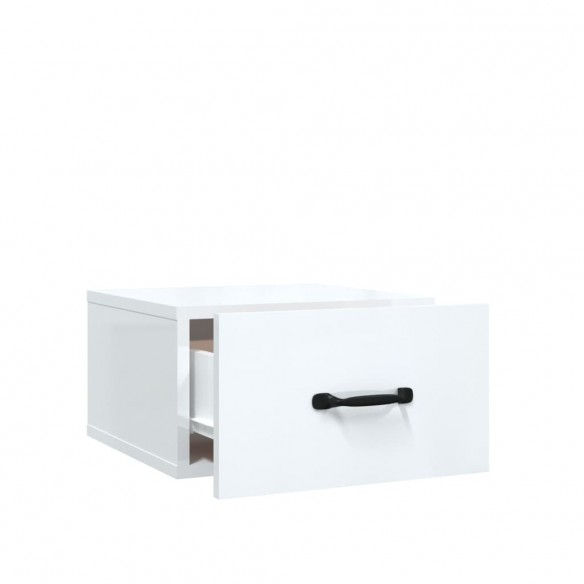 Tables de chevet murales 2 pcs Blanc brillant 35x35x20 cm