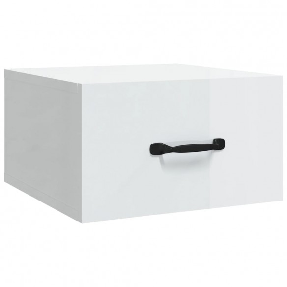 Tables de chevet murales 2 pcs Blanc brillant 35x35x20 cm