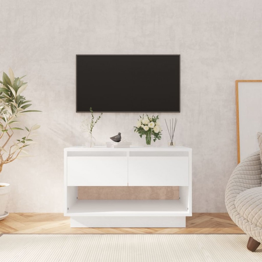 Meuble TV Blanc 70x41x44 cm Aggloméré