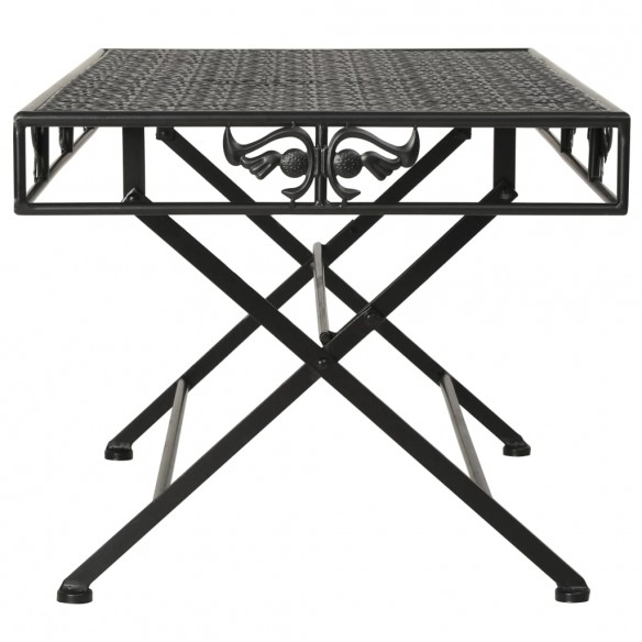Table basse pliante Style vintage Métal 100 x 50 x 45 cm Noir
