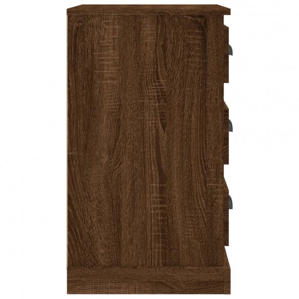 Table de chevet chêne marron 39x39x67 cm bois d'ingénierie