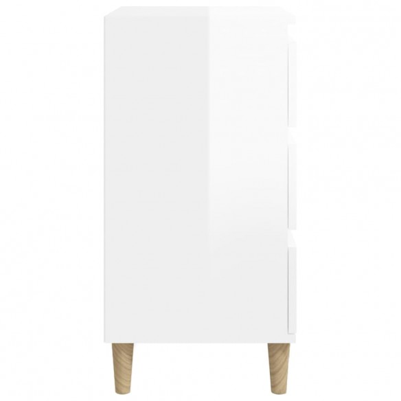 Table de chevet blanc brillant 40x35x70 cm bois d’ingénierie