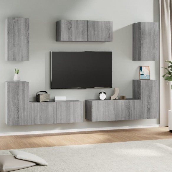 Ensemble de meubles TV 7 pcs Sonoma gris Bois d'ingénierie