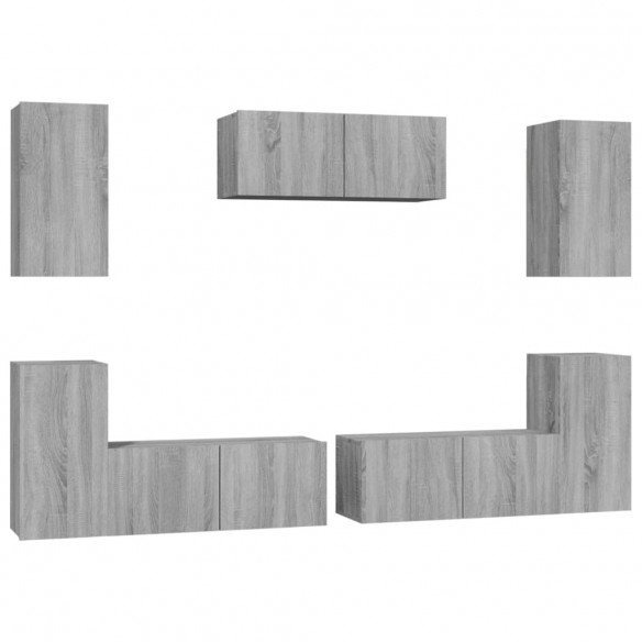 Ensemble de meubles TV 7 pcs Sonoma gris Bois d'ingénierie