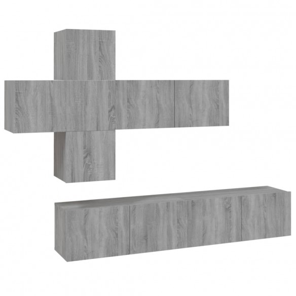 Ensemble de meubles TV 7 pcs Sonoma gris Bois d'ingénierie