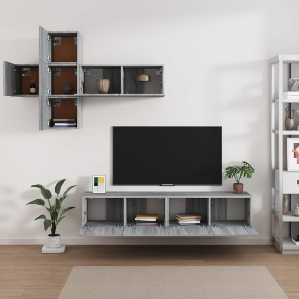 Ensemble de meubles TV 7 pcs Sonoma gris Bois d'ingénierie