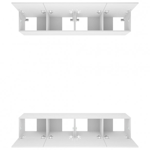 Meubles TV 4 pcs Blanc 80x30x30 cm Bois d'ingénierie