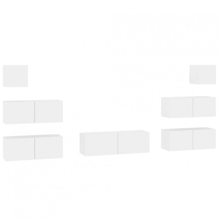 Ensemble de meubles TV 7 pcs Blanc  Ensemble de meubles TV 7 pcs Blanc
