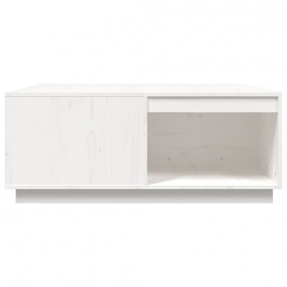 Table basse Blanc 100x101x40,5 cm Bois massif de pin