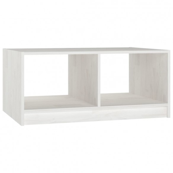 Table basse Blanc 75x50x33,5 cm Bois de pin massif