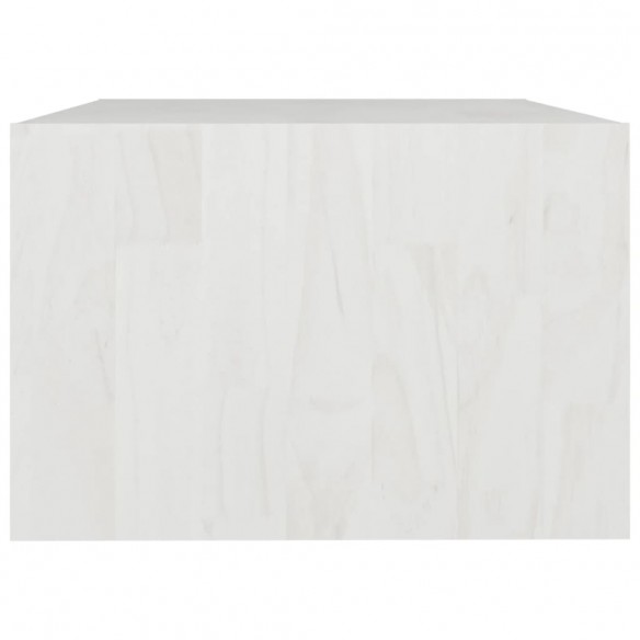 Table basse Blanc 75x50x33,5 cm Bois de pin massif