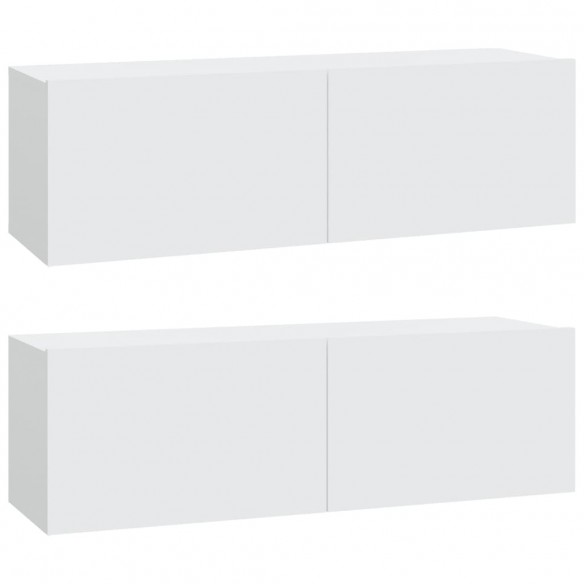 Ensemble de meubles TV 6 pcs Blanc Bois d'ingénierie