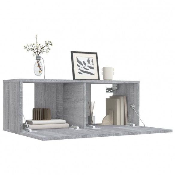 Meuble TV Sonoma gris 80x30x30 cm Bois d'ingénierie