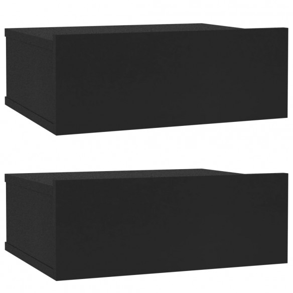 Tables de chevet flottantes 2 pcs Noir 40x30x15 cm