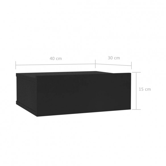 Tables de chevet flottantes 2 pcs Noir 40x30x15 cm