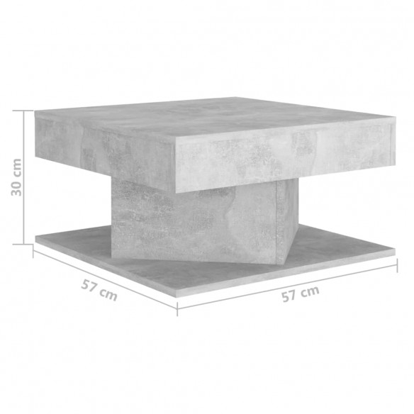 Table basse Gris béton 57x57x30 cm Aggloméré