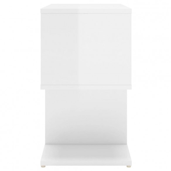 Tables de chevet 2 pcs Blanc brillant 50x30x51,5 cm Aggloméré