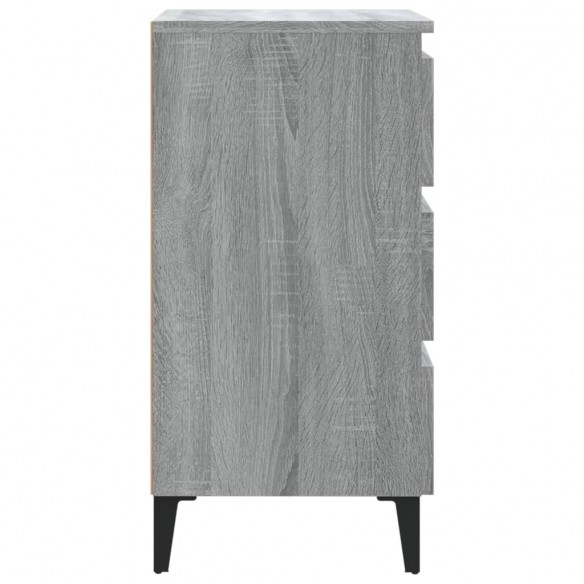 Table de chevet avec pieds en métal Sonoma gris 40x35x69 cm
