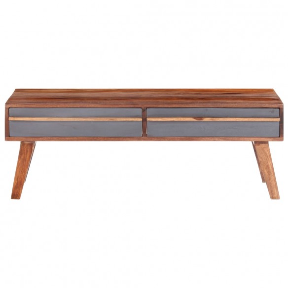 Table basse gris 110x50x40 cm bois massif