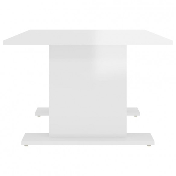 Table basse Blanc brillant 103,5x60x40 cm Aggloméré