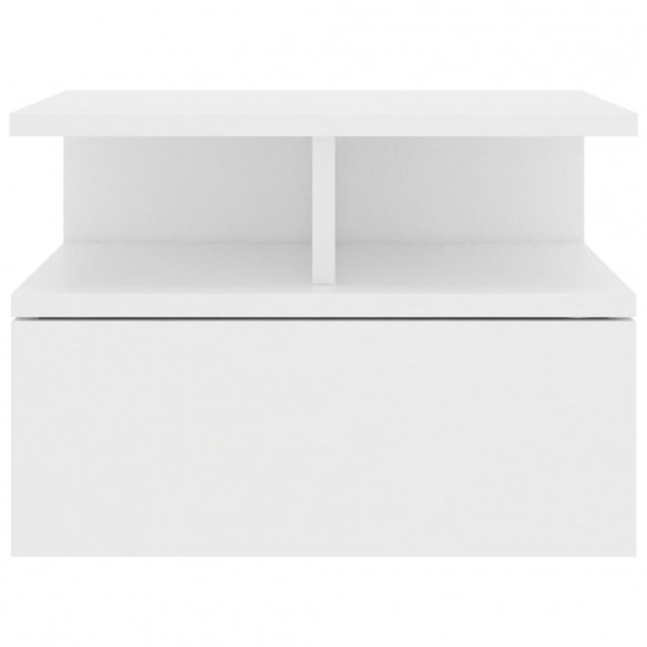 Tables de chevet flottantes 2 pcs Blanc 40x31x27 cm Aggloméré