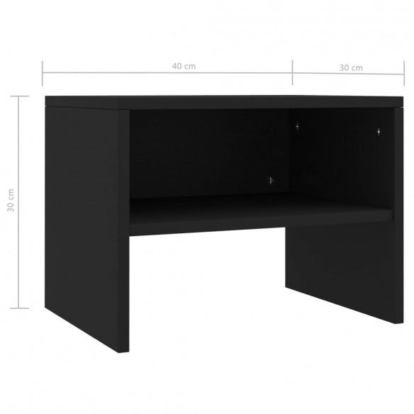 Table de chevet Noir 40 x 30 x30 cm Aggloméré