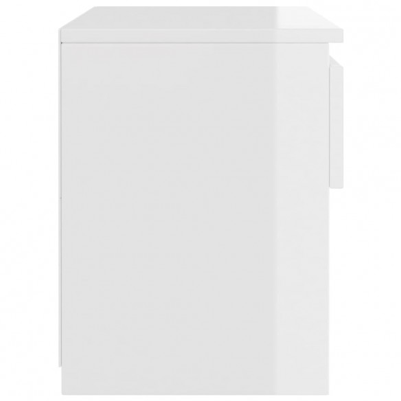Table de chevet blanc brillant 40x30x39 cm bois d’ingénierie