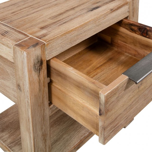 Table de chevet avec tiroir 40x30x48 cm Bois d'acacia solide