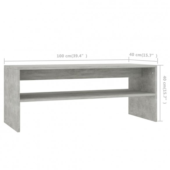 Table basse Gris cement 100 x 40 x 40 cm Aggloméré