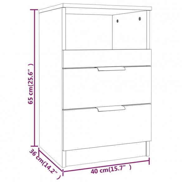 Tables de chevet 2 pcs Chêne Sonoma Bois d'ingénierie